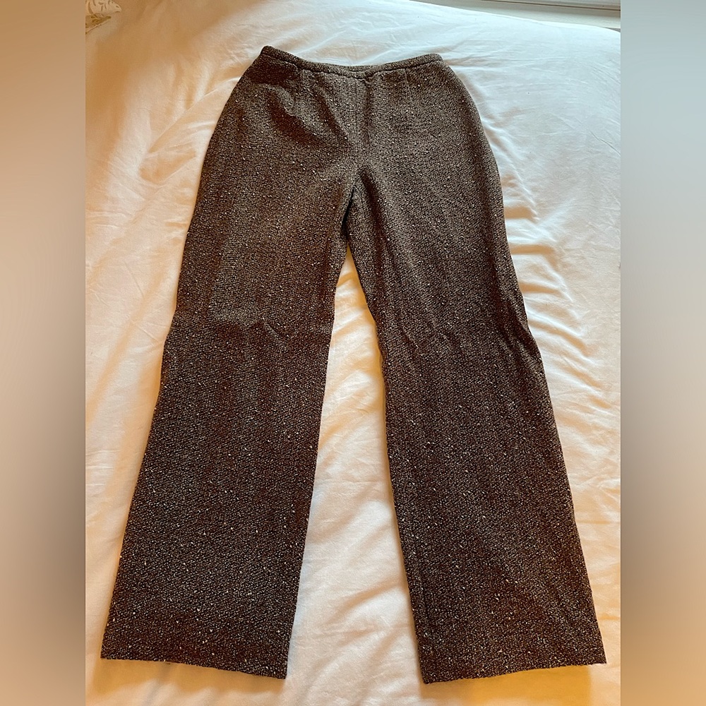 Brown Ann Taylor Petite Wool Trousers